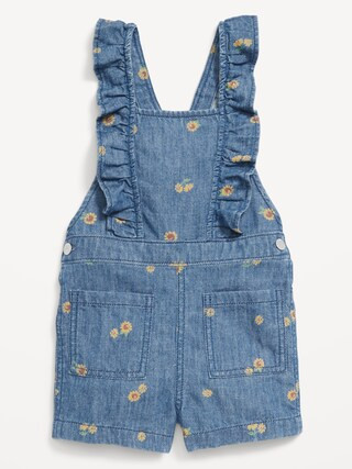 Printed Ruffle-Trim Chambray Shortalls for Toddler Girls | Old Navy (CA)
