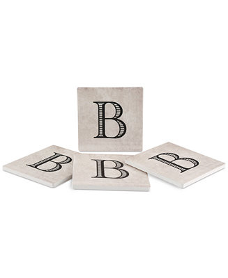Thirstystone Vintage Monogram 4-Pc. Coaster Set - Macy's | Macy's