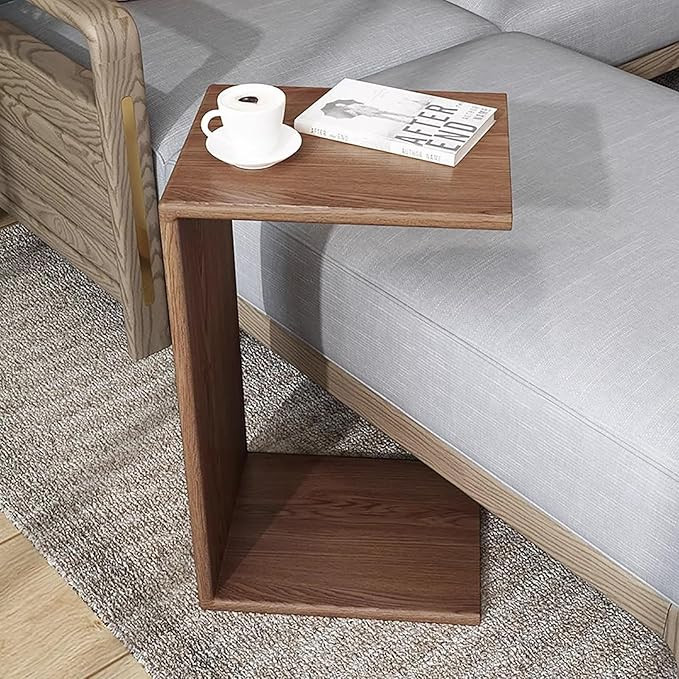 C Shaped End Tables, Solid Wood Side Table, Multipurpose Table for Bedroom Balcony Office and Liv... | Amazon (US)