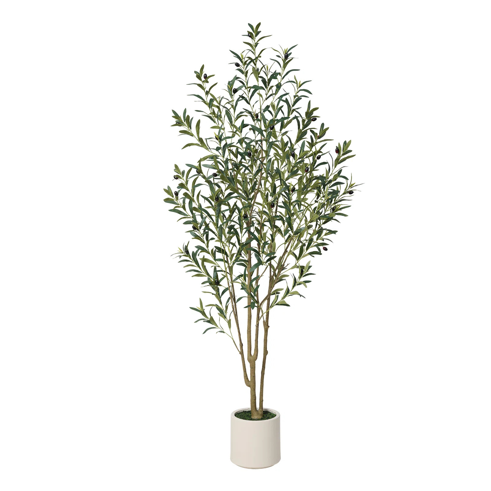 George Artificial Olive Tree in Round Planter, UV Protected Faux Olive Tree for Indoor Home Decor | Joss & Main