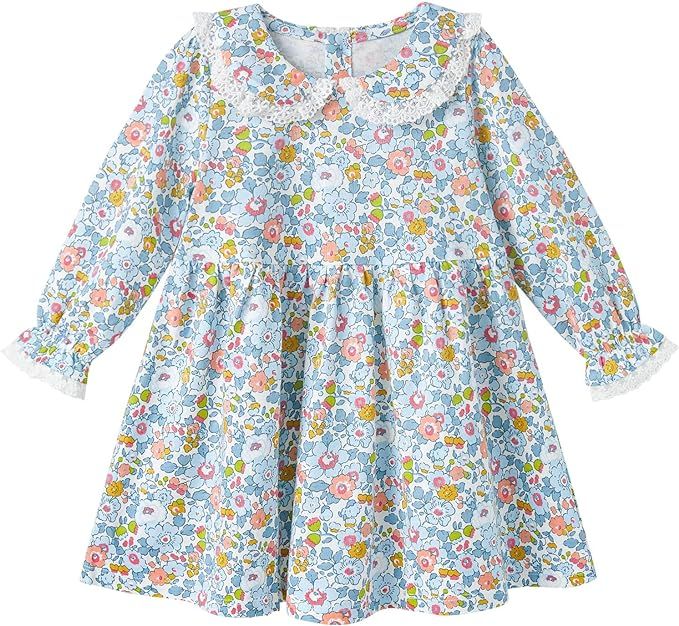 pureborn Baby Toddler Girl Dress Short and Long Sleeve Cotton Playwear Dresses 0-5T | Amazon (US)