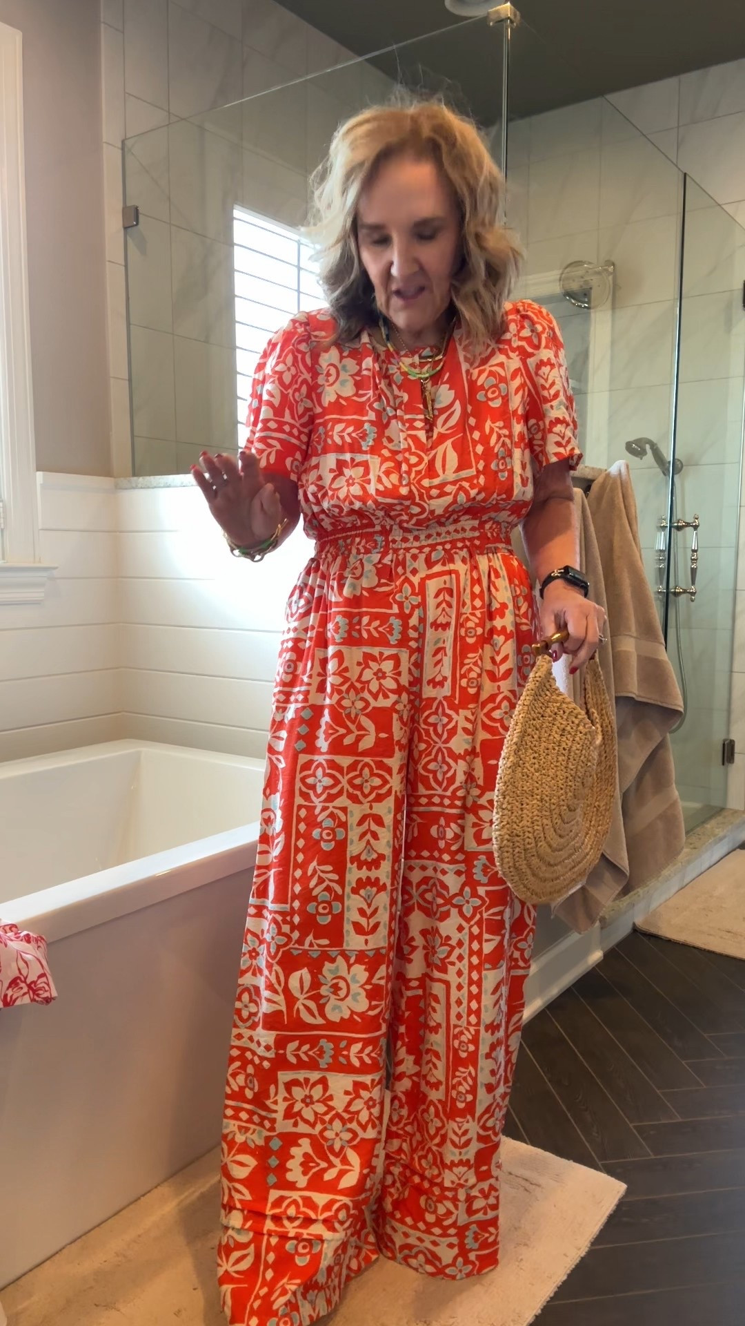 30% off Jumpsuit size medium. This would be perfect for upcoming graduations, vacations, patio dinners, and summer date nights.

This bag is available right now in a off-white. I’m making some similar neutral shoes. 

#LTKOver40 #LTKSaleAlert #LTKFindsUnder100