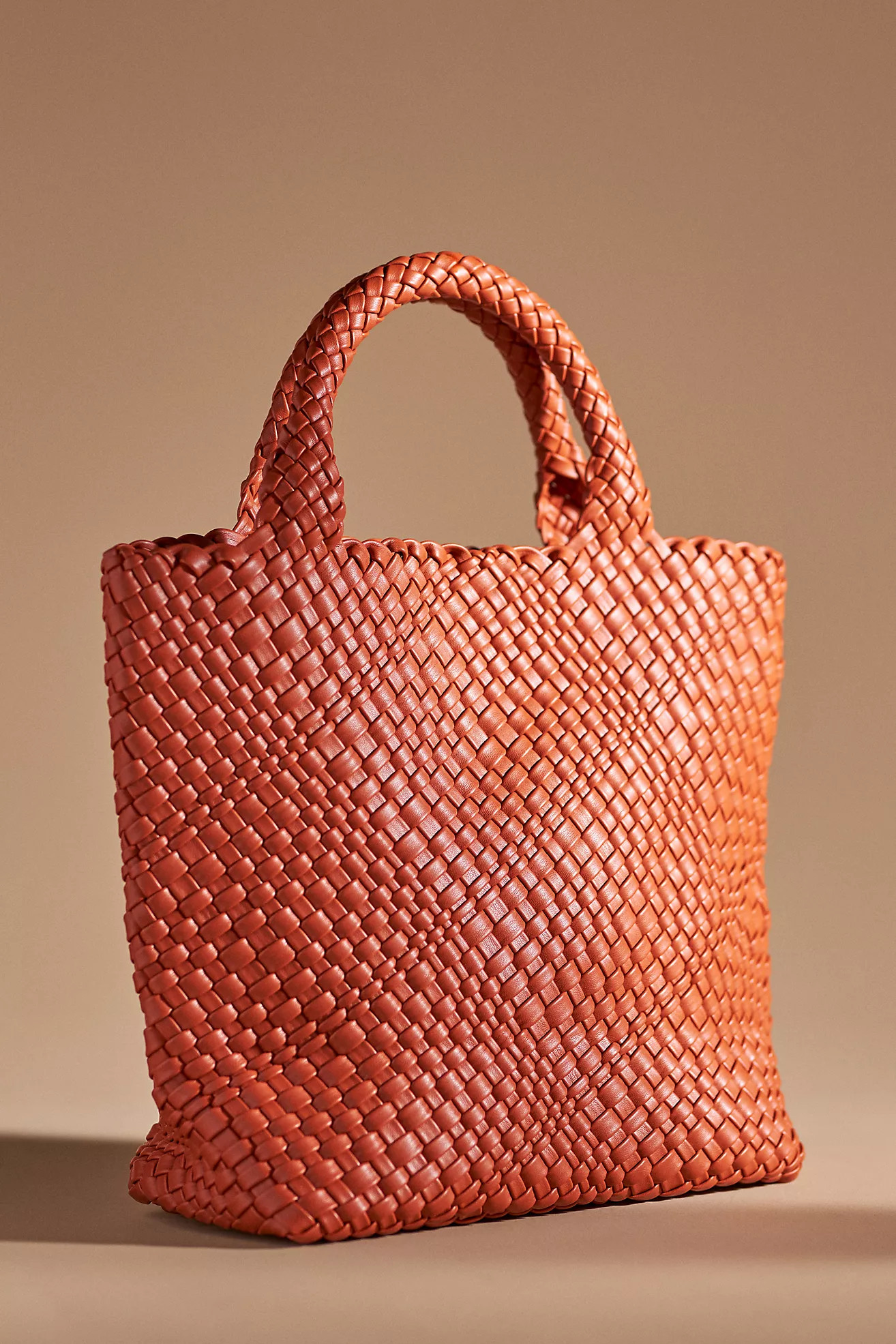 Woven Faux Leather Tote | Anthropologie (US)