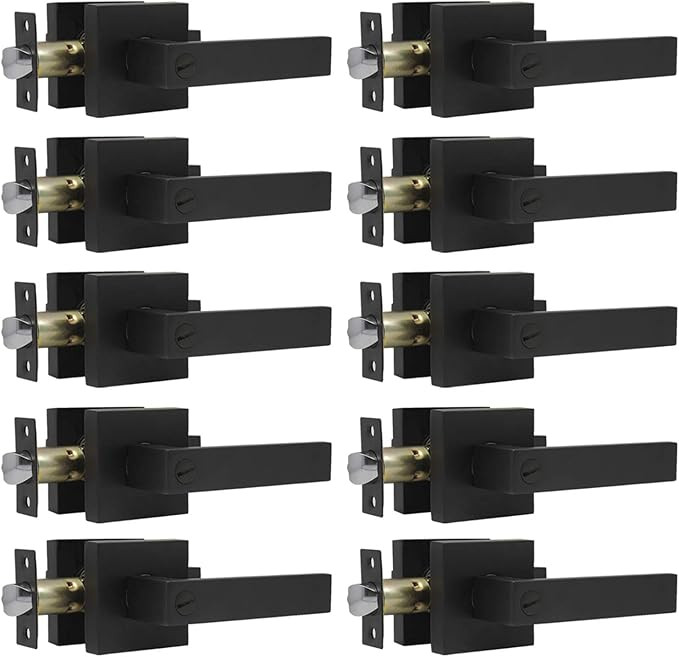KNOBWELL 10 Pack Heavy Duty Door Lever Lock Privacy Door Lever Without Key Interior Door Handles ... | Amazon (US)