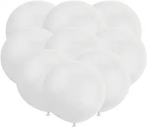 30pcs 18 Inch Big White Balloons Latex Round Balloons Giant White Balloon Jumbo Thick Balloons fo... | Amazon (US)
