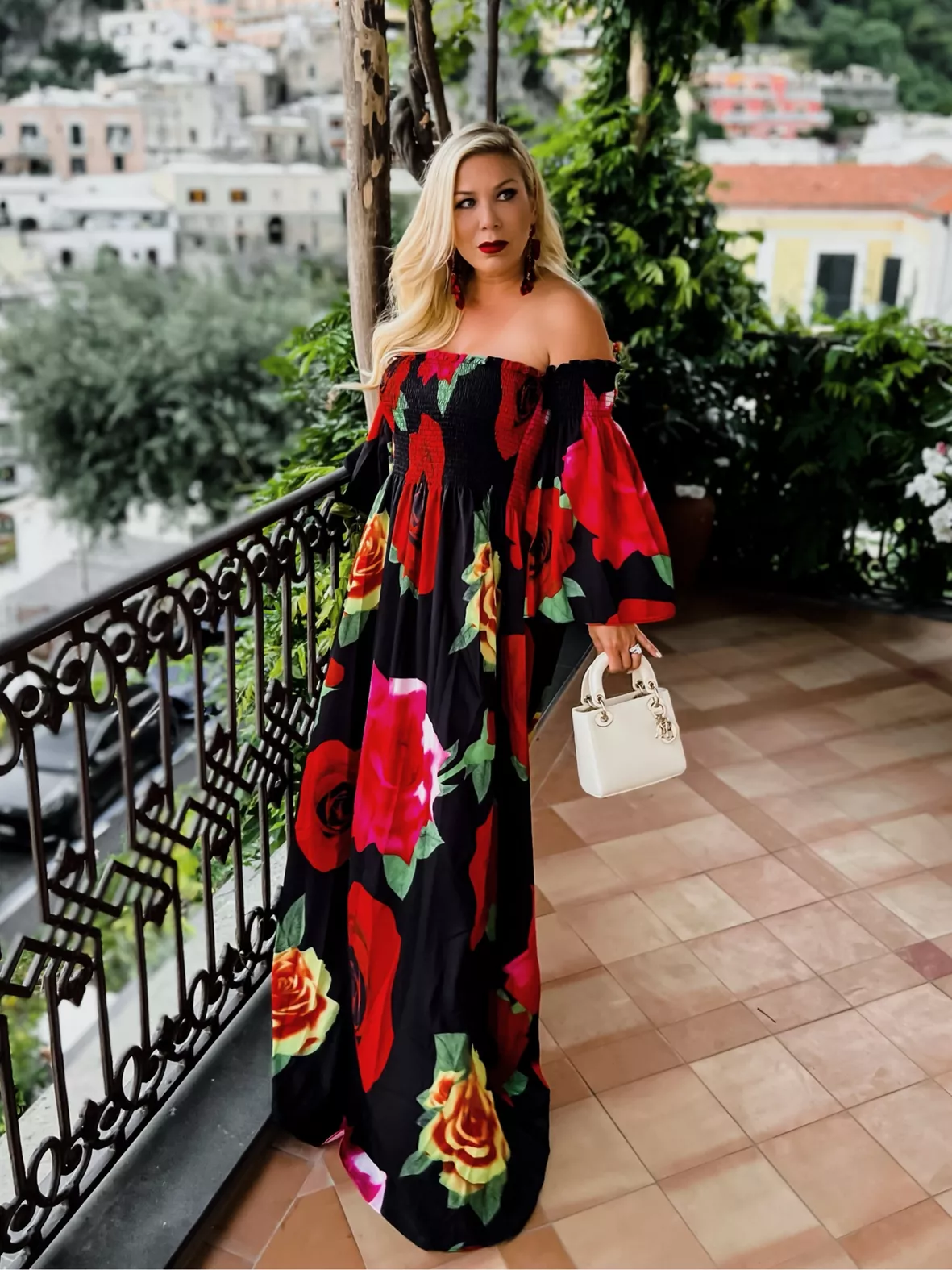 Maternity Floral Shirred Maxi Dress curated on LTK