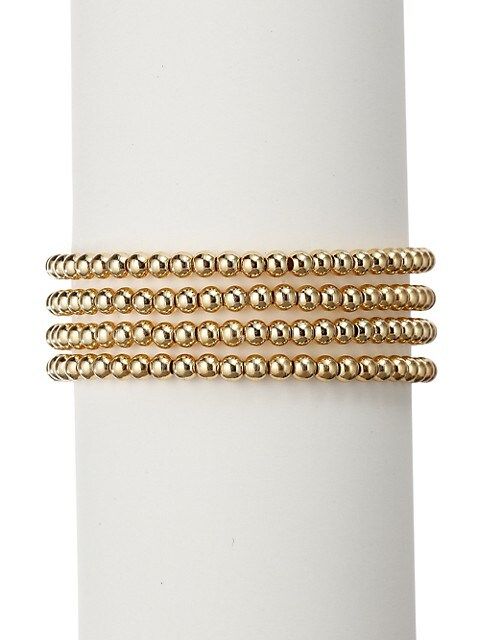 Luxe 18K Goldplated Adjustable Beaded Bracelet | Saks Fifth Avenue OFF 5TH
