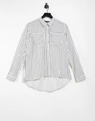 Only long sleeve oversized shirt in black and white stripe | ASOS (Global)