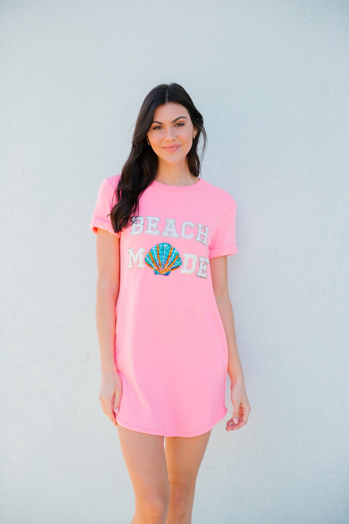 BEACH MODE PINK T-SHIRT DRESS | Judith March