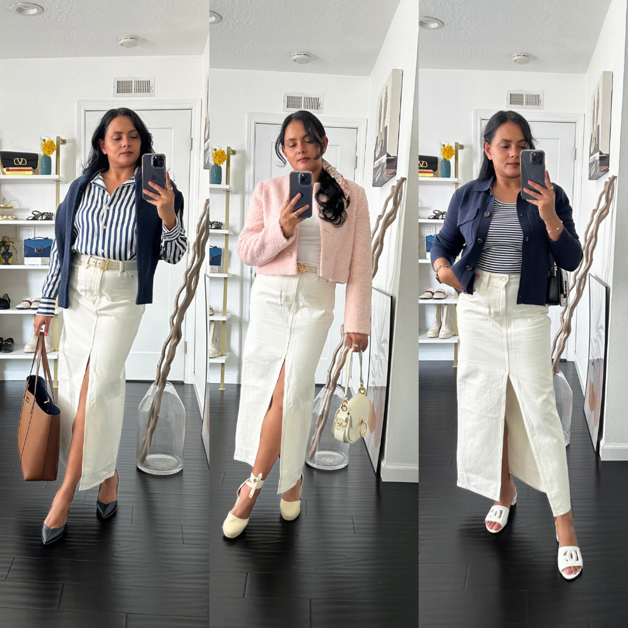 1 WHITE DENIM SKIRT - 3 WAYS TO WEAR

#LTKSeasonal #LTKstyletip #LTKworkwear