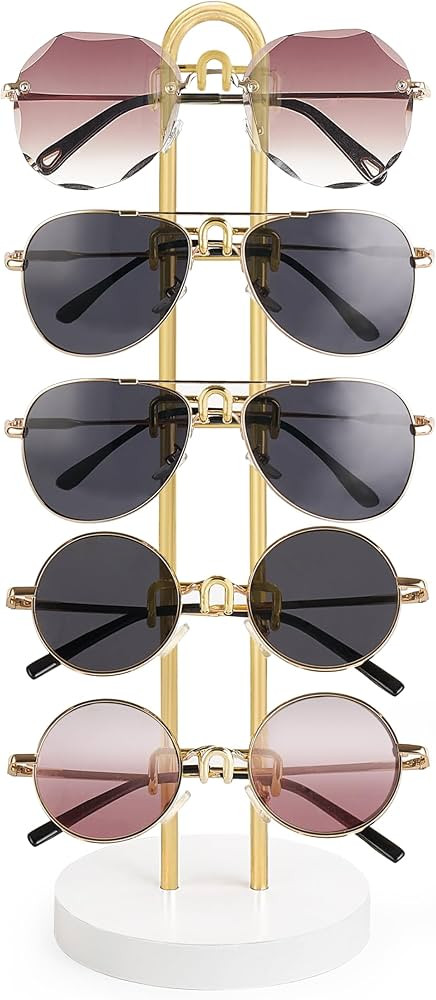 Mkono Sunglasses Organizer Glasses Holder Stand Sunglass Storage Eyeglasses Rack Metal Frame with... | Amazon (US)