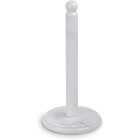 Creative Home Natural Marble Upright Paper Towel Holder 12.5" H × 6" Dia | Heavy Weighted Solid ... | Amazon (US)