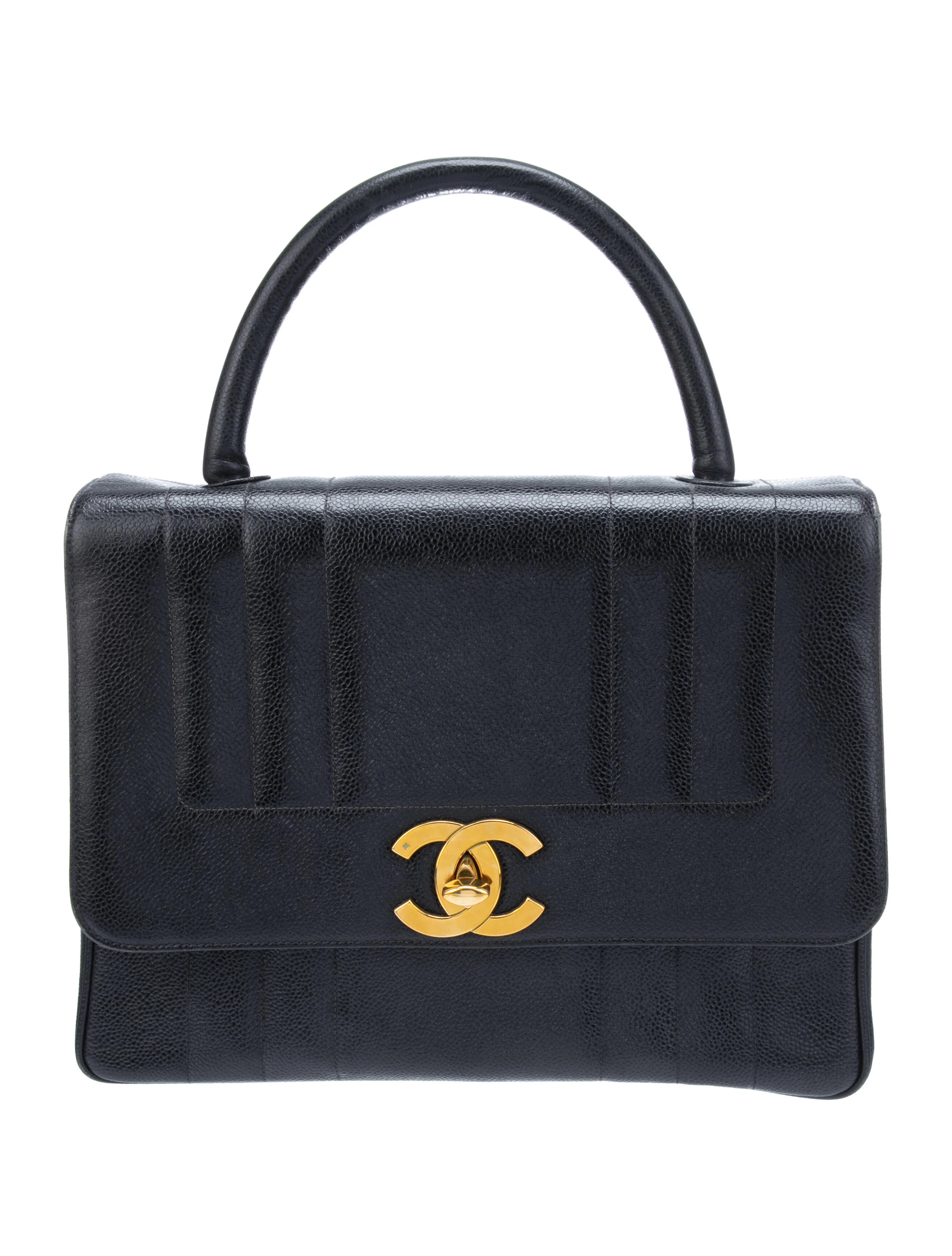 Vertical Quilt Square Top Handle Flap Bag | The RealReal