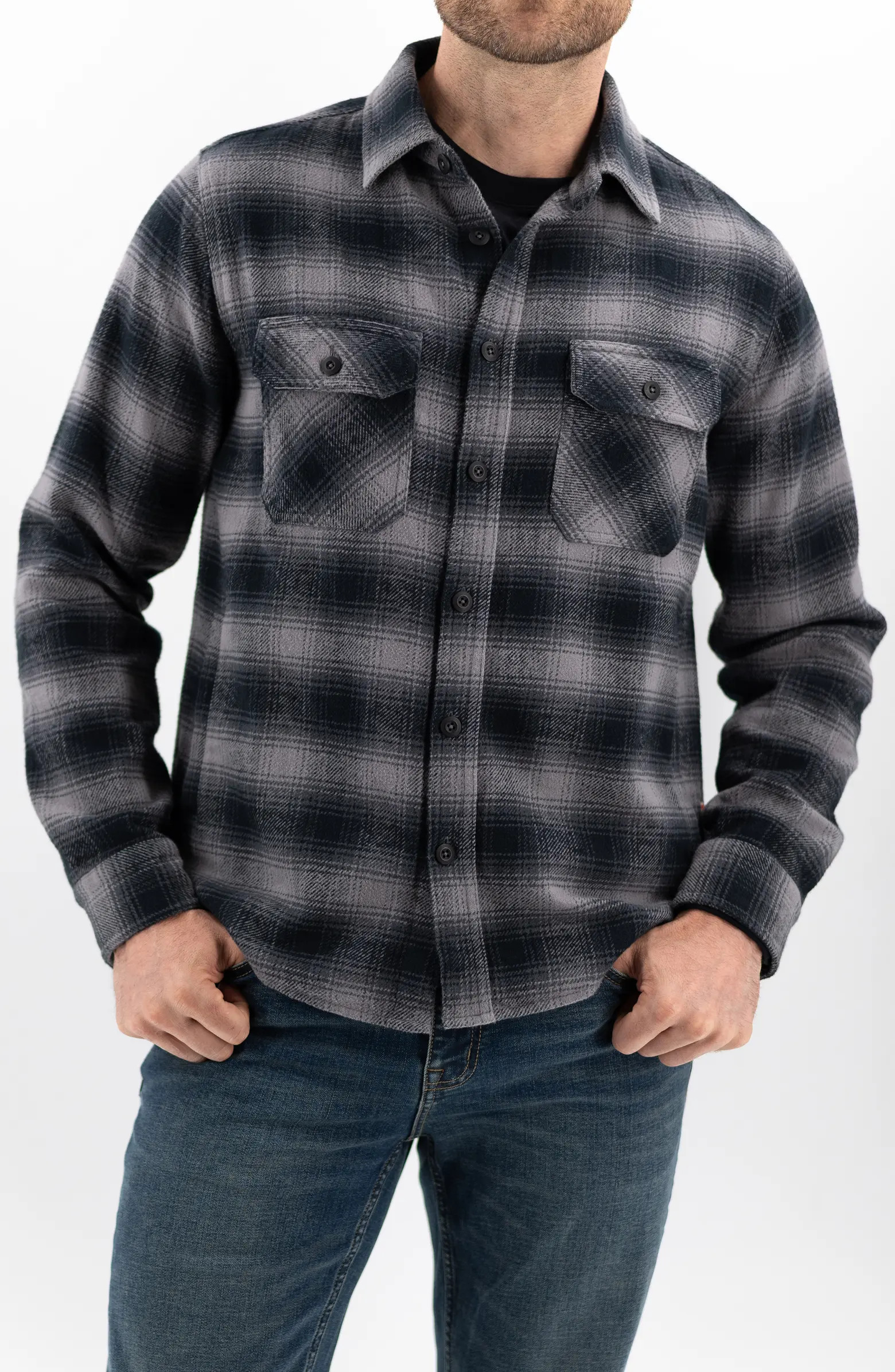 Plaid Cotton Flannel CPO Shirt Jacket | Nordstrom