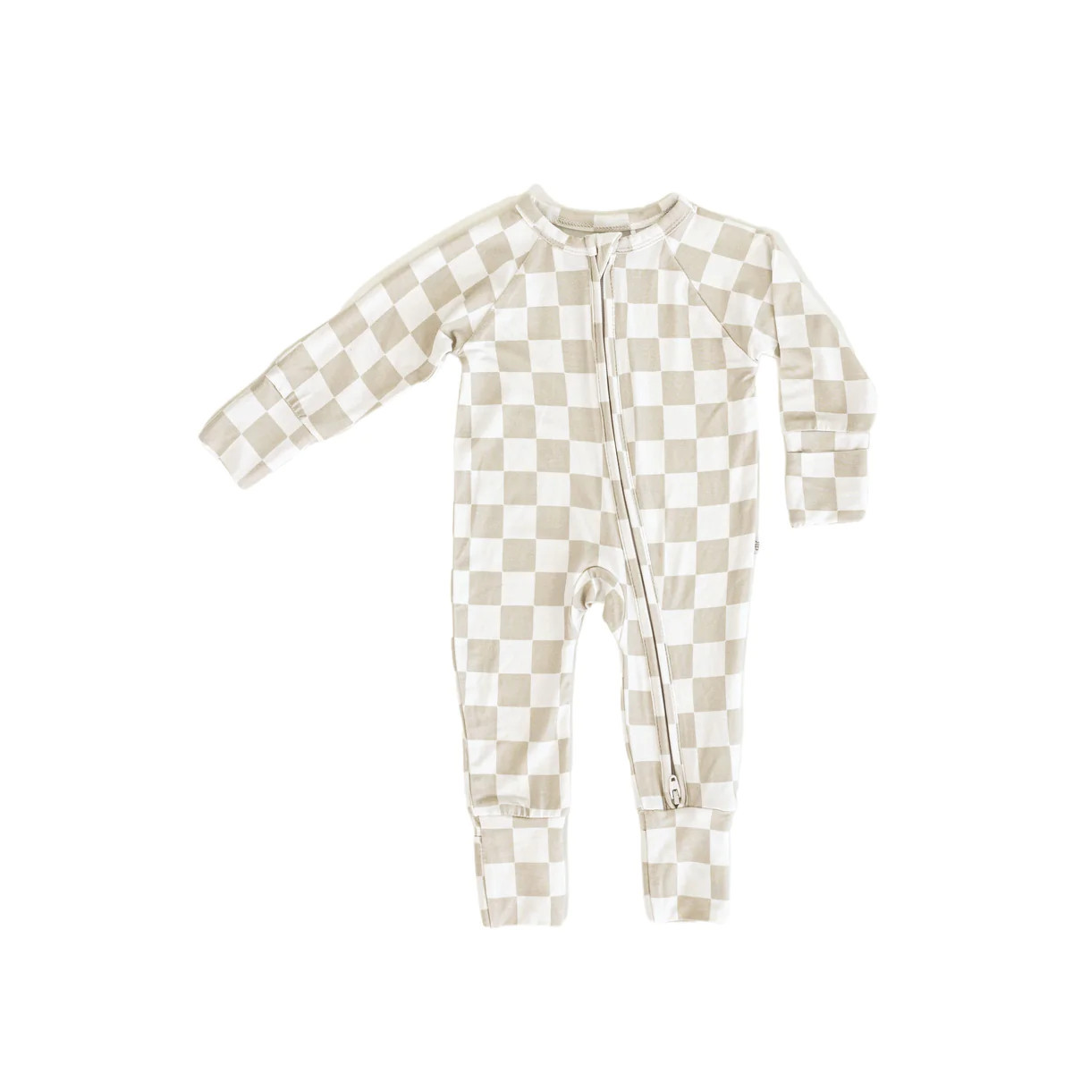 Tan Checker | Bamboo Zip Romper | Brixton Phoenix