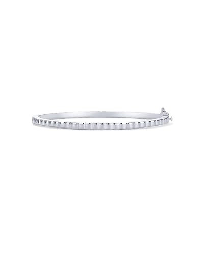 PAVOI Rhodium Plated Stackable Bangle Bracelet for Women | Statement Jewelry Dainty Cuff Bracelets | Amazon (US)