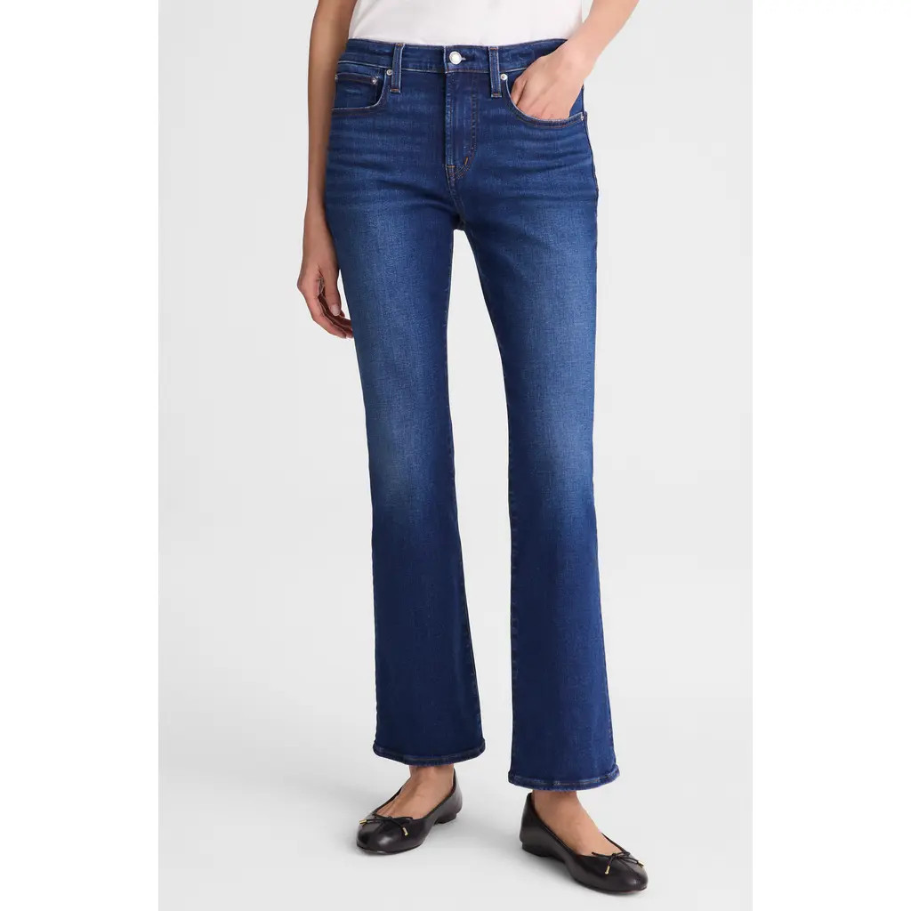 Madewell The Short Crop Flare Jeans in Osgoode Wash at Nordstrom, Size 25 | Nordstrom