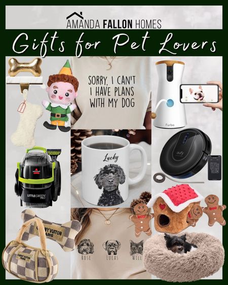 Holiday gift ideas for pet lovers!

Dog mom gifts. Pet parent gifts. Dog gifts. Fur baby gifts. Dog dad present. Christmas gift ideas for dogs. Dog bed. Christmas dog toys. Dog stocking. Furbo. Pet video camera. Eufy. Robot vacuum. Pet hair vacuum. Custom pet coffee mug. Pet picture sweatshirt. Customized dog gift. Little green pet machine. Pet carpet cleaner.

#LTKGiftGuide #LTKhome #LTKHoliday