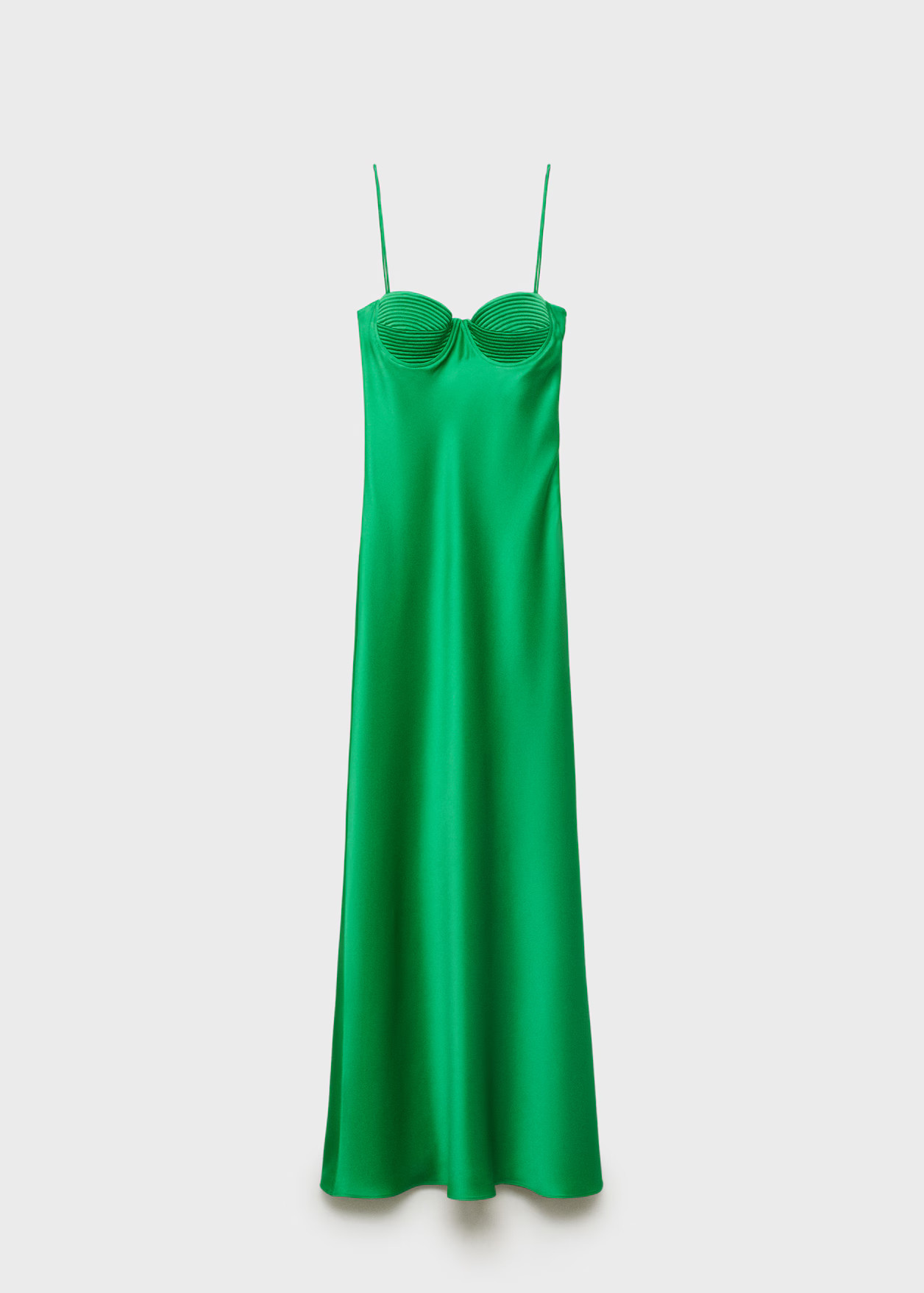 Satin-effect dress with corset neckline - Women | MANGO United Kingdom | MANGO (UK)