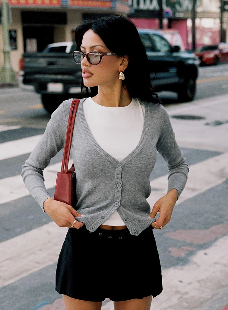 York Cardigan Grey Marle | Princess Polly US