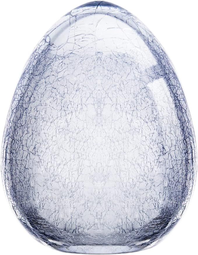 Diamond Star Hand Blown Big Silver Glass Egg-Shape Easter Eggs Decoration Figure (4.5" H X 5.5" D... | Amazon (US)