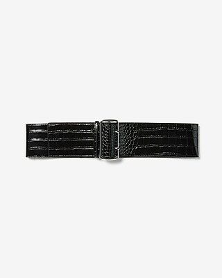 Crocodile Textured Wide Double Prong Belt | Express