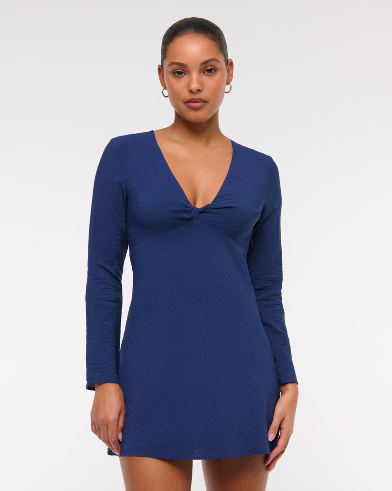 Long-Sleeve Twist Mini Dress | Abercrombie & Fitch (US)