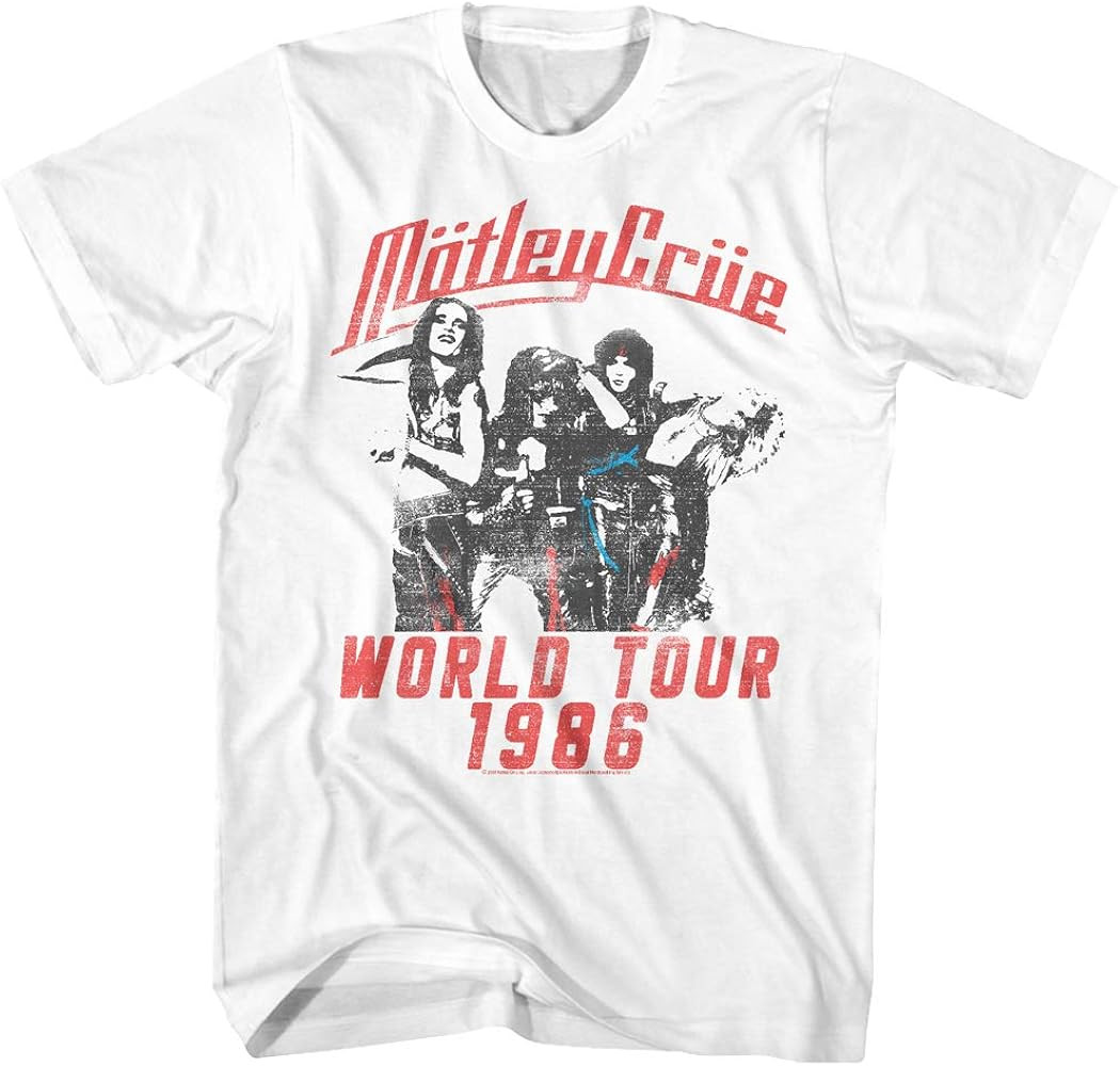 Motley Crue 1981 American Heavy Metal Rock Band Motley White Adult T-Shirt Tee | Amazon (US)