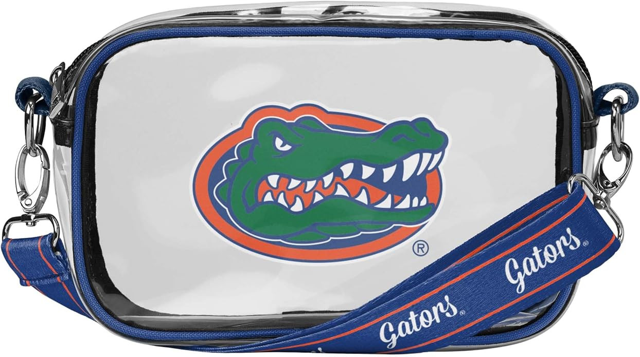 FOCO NCAA College Team Logo Stripe Clear Crossbody Bag | Amazon (US)