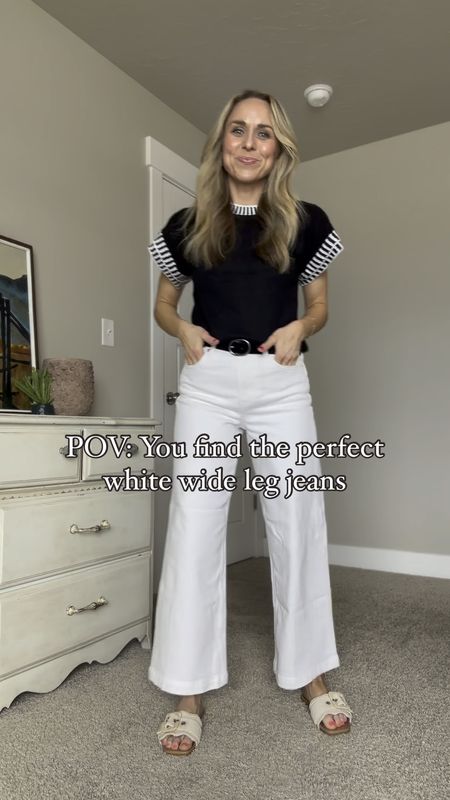 The perfect white wide leg jeans!

Size down one size

#LTKfindsunder50 #LTKstyletip #LTKSeasonal