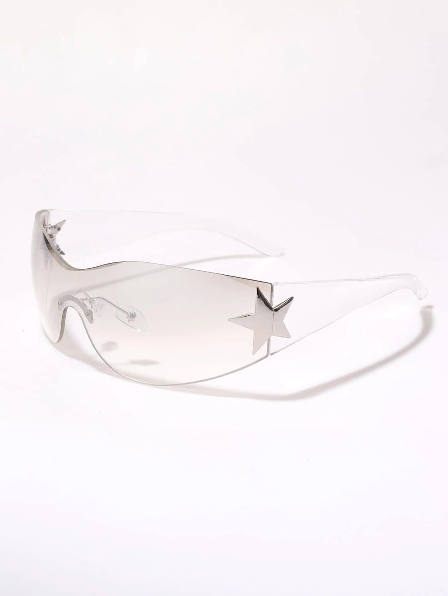 Rimless Wrap Design Sunglasses | SHEIN