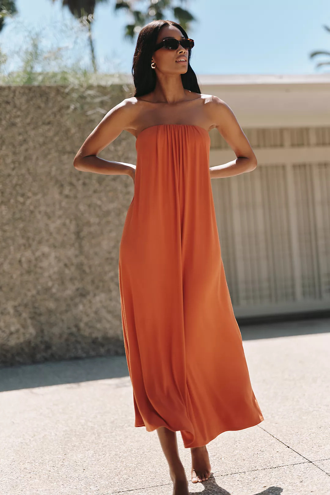 Celandine Strapless Midi Dress | Anthropologie (US)