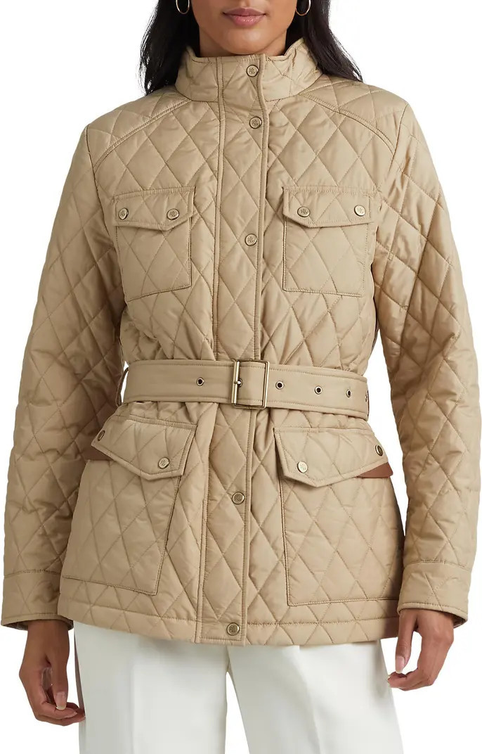 Lauren Ralph Lauren Belted Diamond Quilted Jacket | Nordstrom | Nordstrom