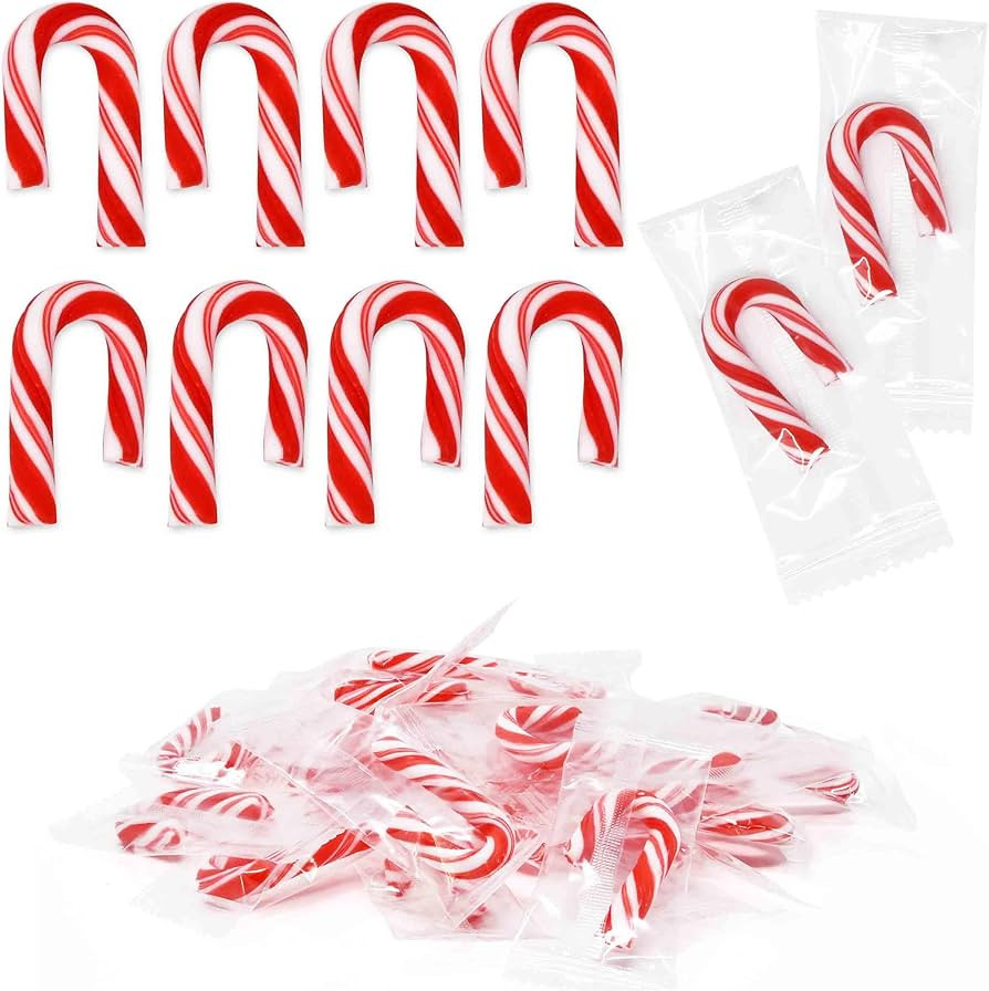 Gift Boutique 100 Pack Christmas Mini Candy Canes Individually Wrapped Peppermint Flavor Red & Wh... | Amazon (US)