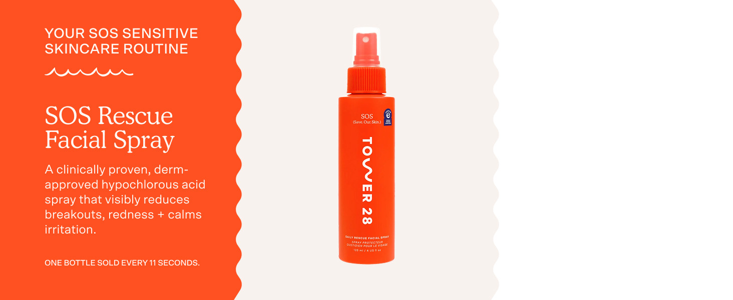 Tower 28 SOS Daily Rescue Soothing Hypochlorous Acid Spray for Face (4 oz) | Hypochlorous Acid Fa... | Amazon (US)