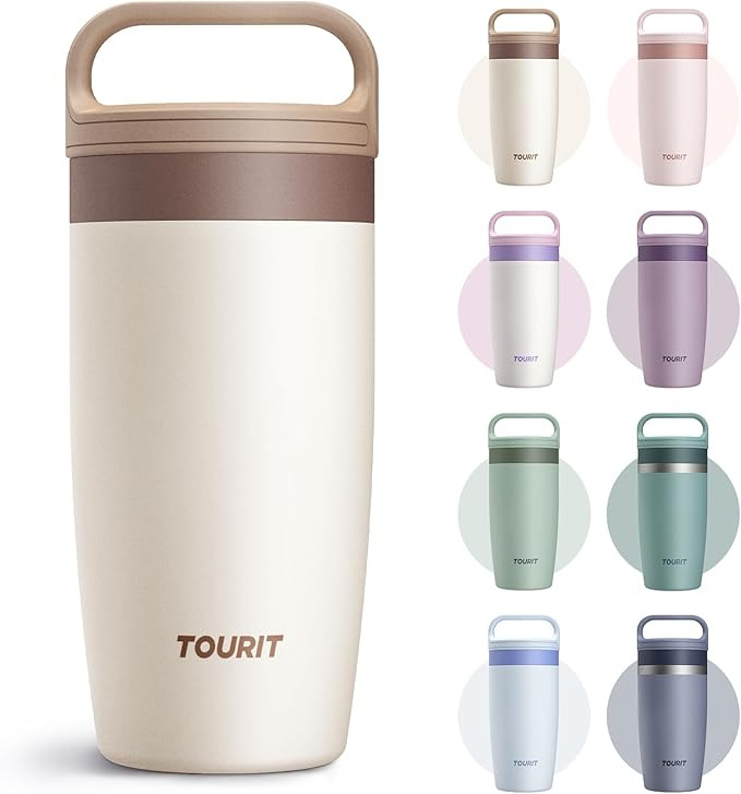 TOURIT Travel Coffee Mug 16 oz, Leakproof 2-Part Drink Lid Coffee Tumbler Cup, Insulated Stainles... | Amazon (US)