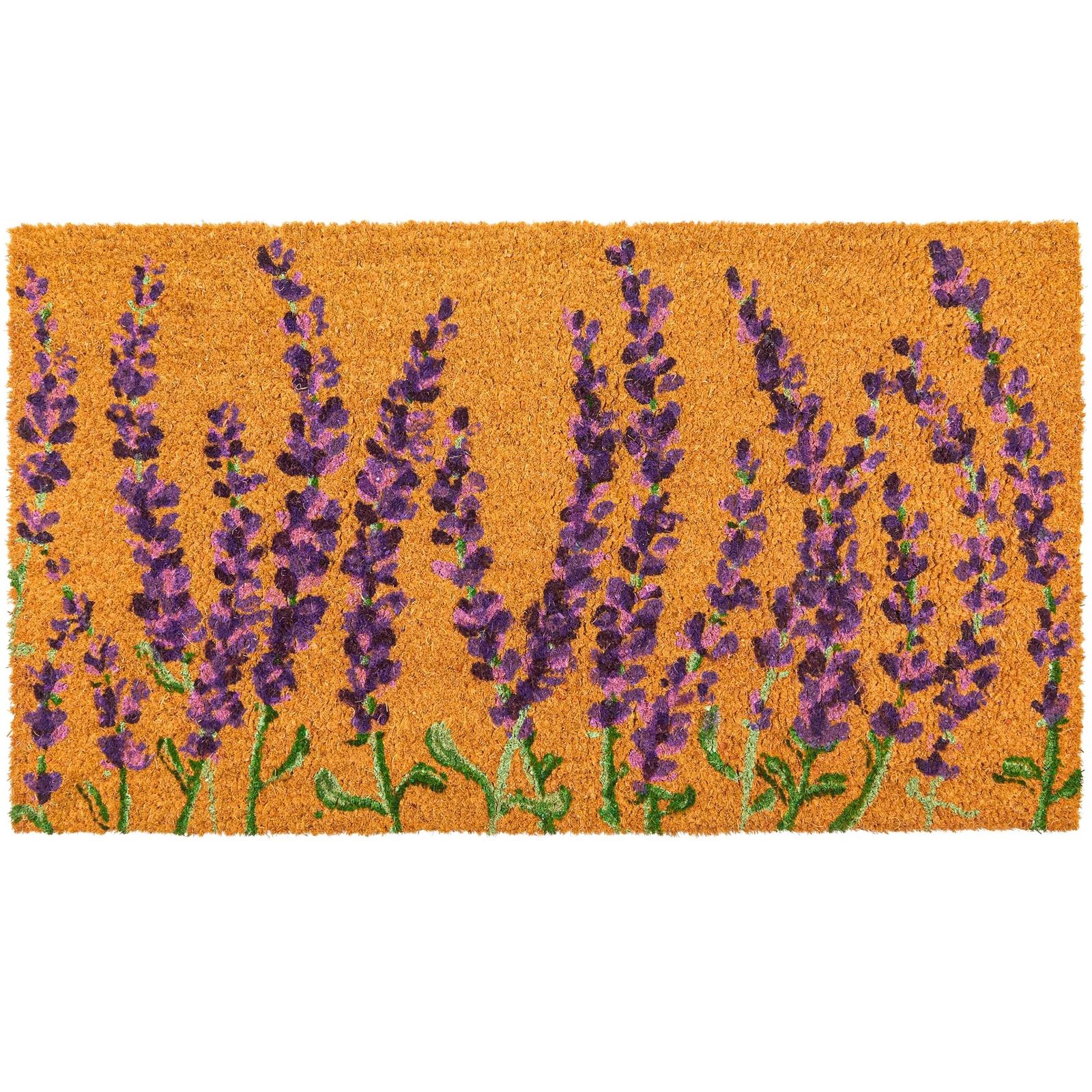Juvale Floral Spring Coir Door Mat for Front Porch, Lavender Flower Outdoor Welcome Mat, 17 x 30 ... | Walmart (US)