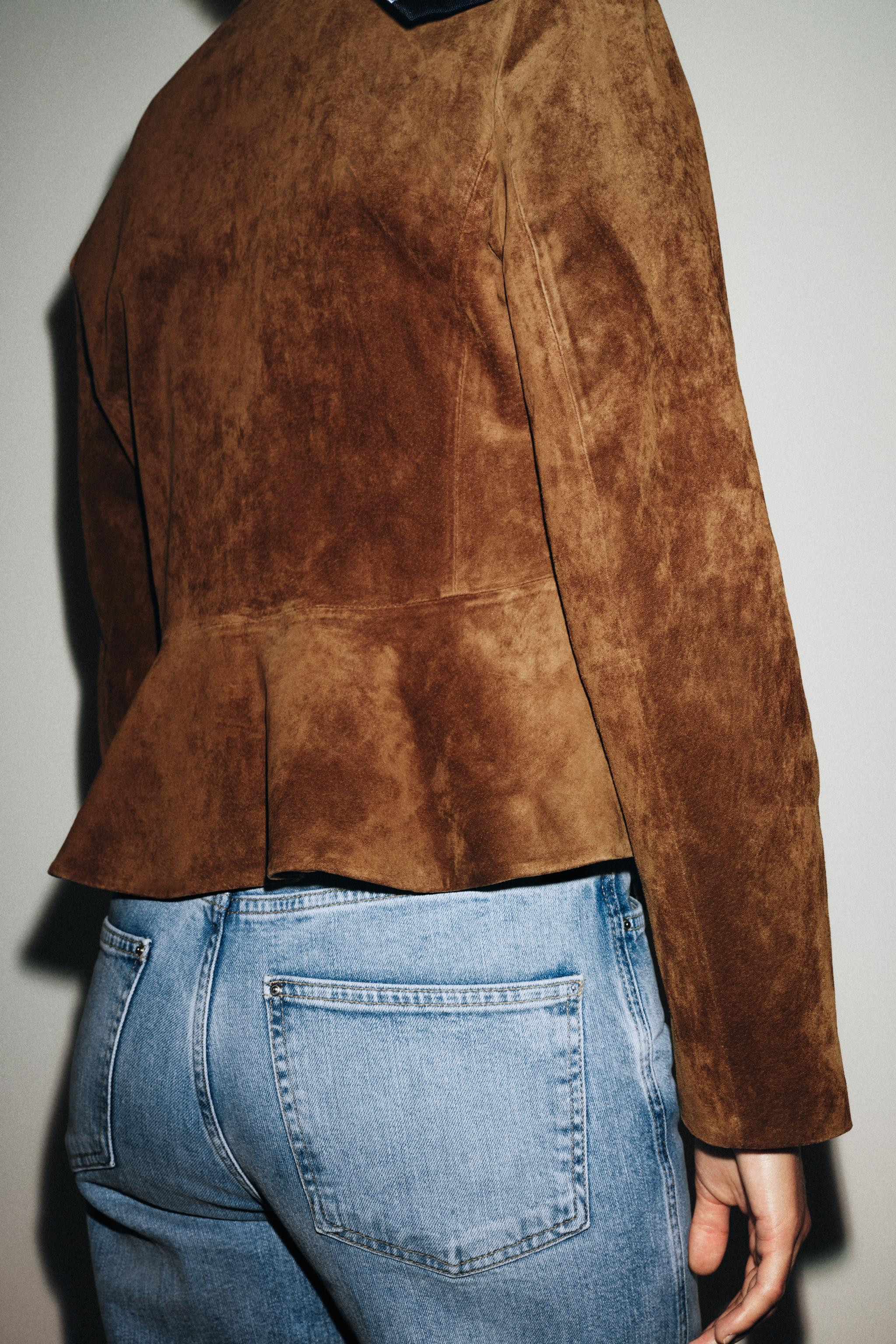 100% LEATHER FLARED HEM JACKET | Zara US