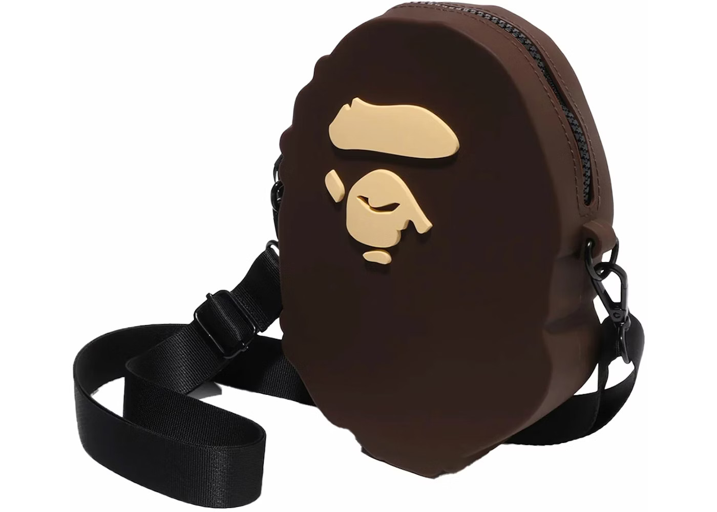 BAPE Ape Head Silicon Shoulder BagBrown | StockX
