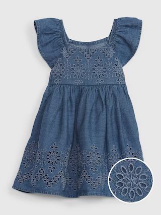 Baby Eyelet Denim Dress with Washwell | Gap (US)