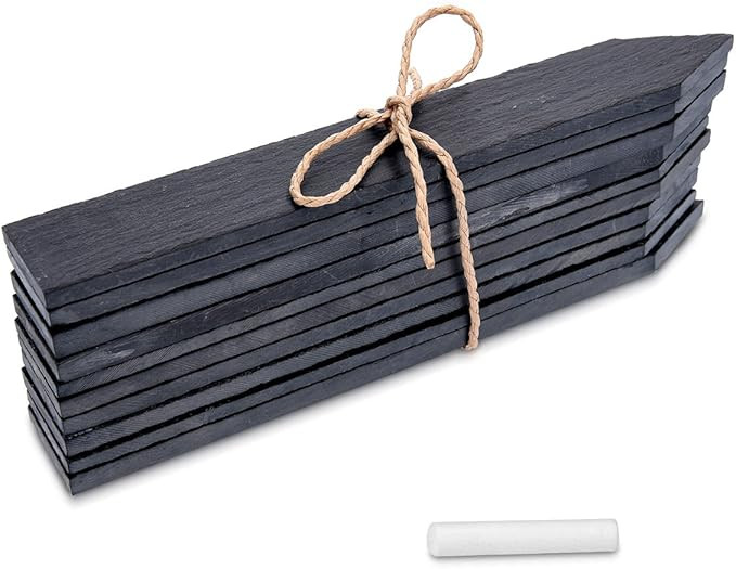 Navaris Slate Plant Labels (10 Pieces) - Set of 10 Natural Slate Garden Markers for Herbs, Pots a... | Amazon (US)