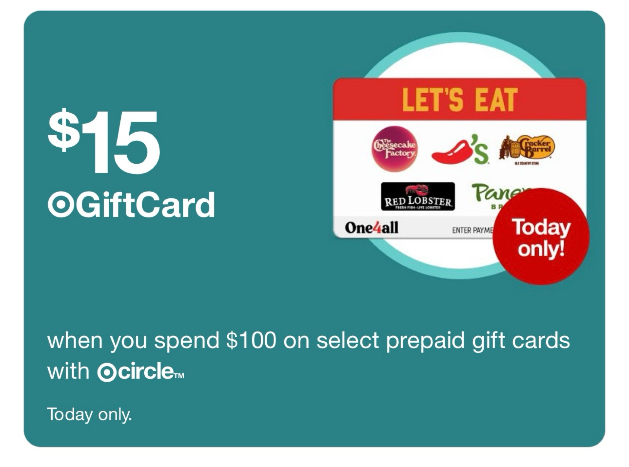 Today’s Target Deal of the Day! $15 gift and when you spend $100 on select prepaid gift cards!!!

#LTKSummerSales #LTKxNSale #LTKFamily