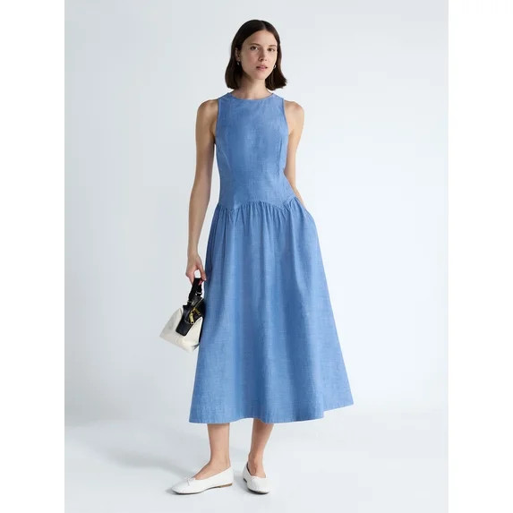 Free Assembly Women’s and Women's Plus Sleeveless Cotton Racer Back Maxi Dress, Sizes XS-4X - W... | Walmart (US)