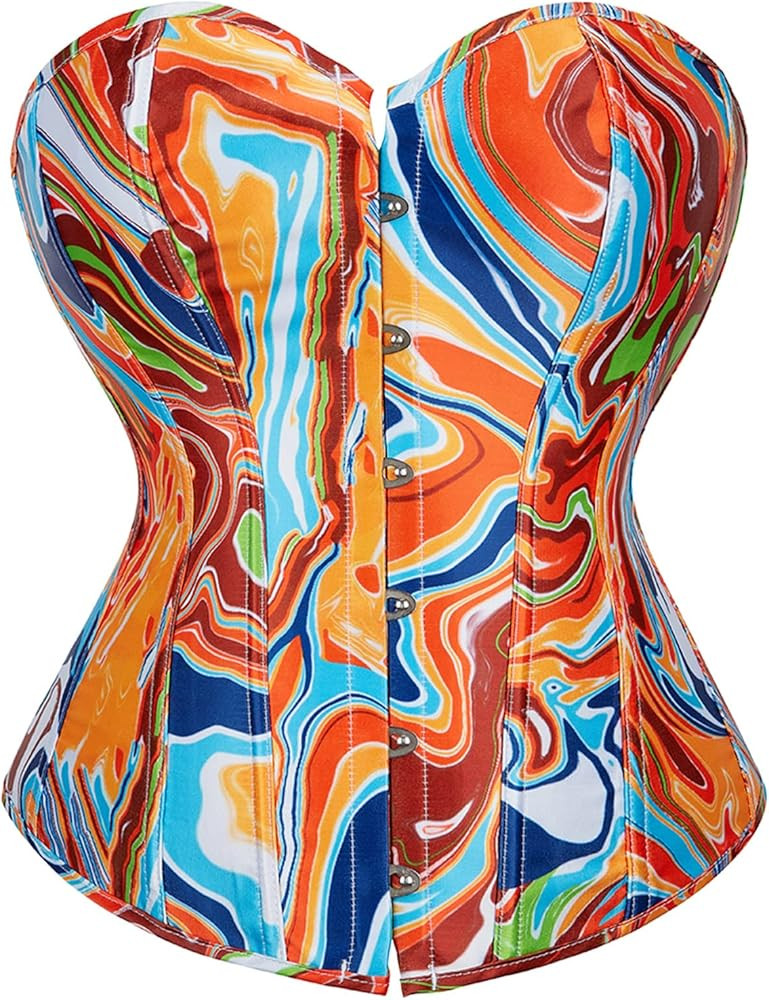 Plus Size Corsets for Women Colorful Corset Top Womens Corset Lingerie Sexy Costumes for Women Bu... | Amazon (US)
