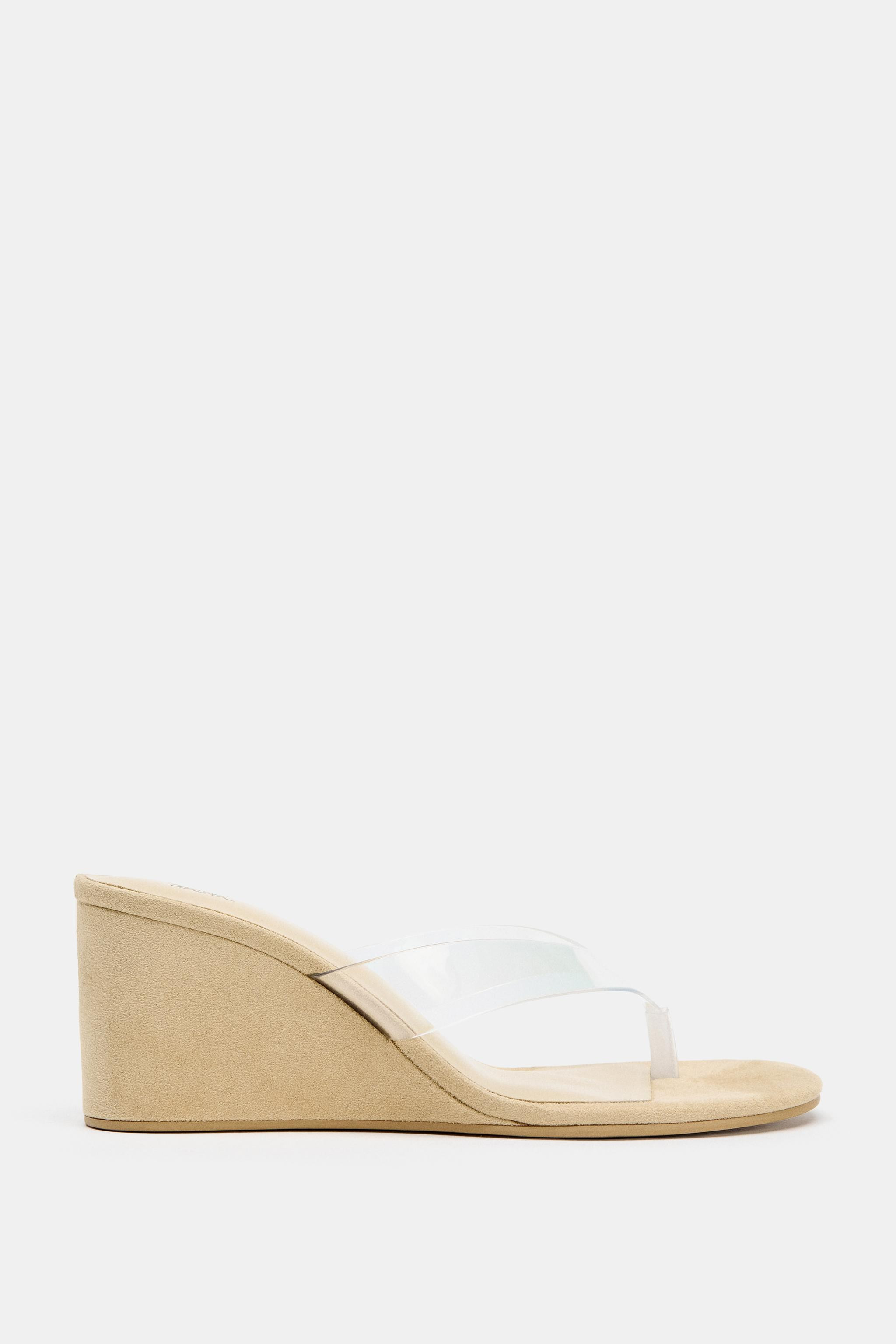 VINYL STRAP WEDGE SANDALS | Zara US