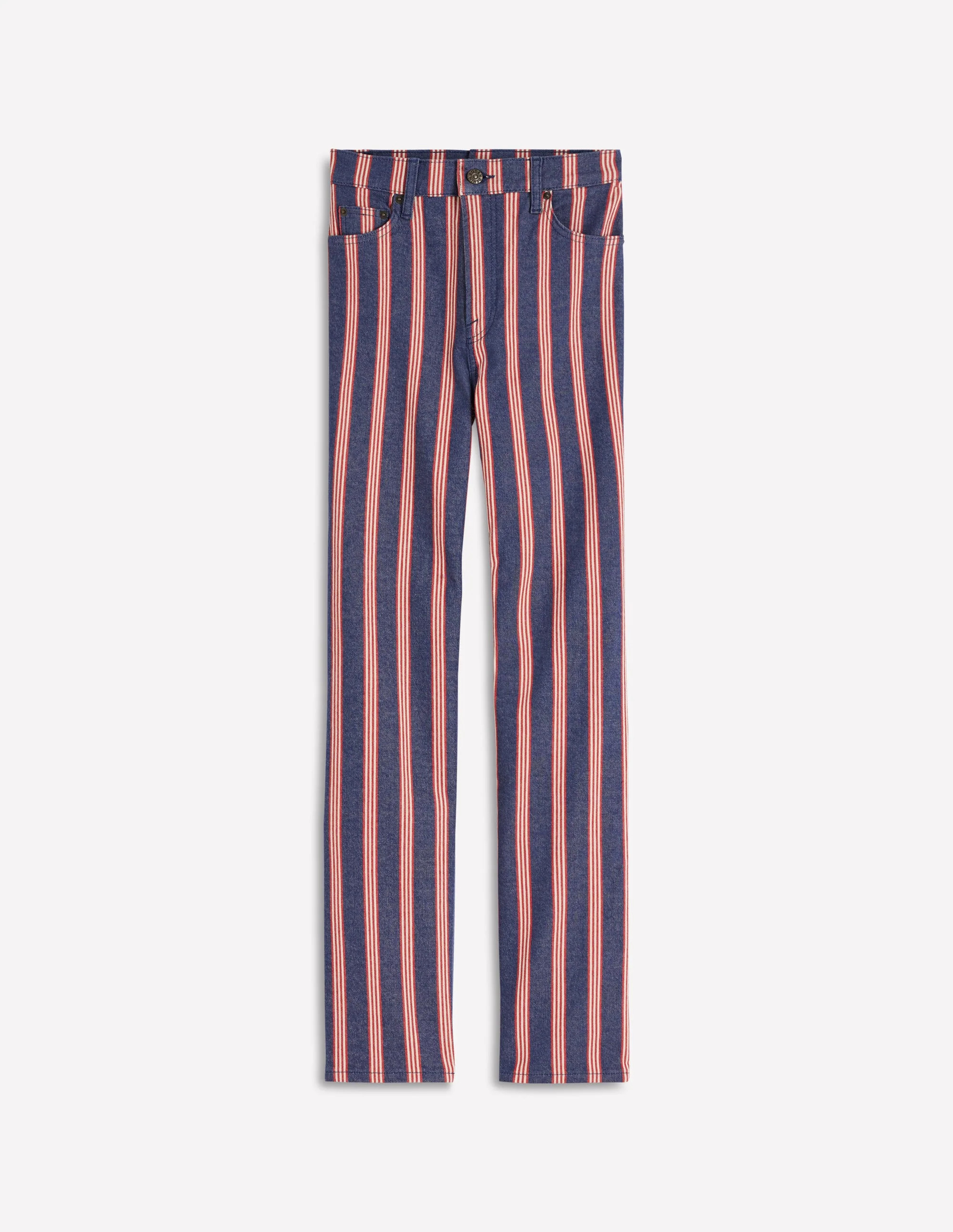 High Rise Straight Jeans-Navy & Red Stripe | Boden (US)