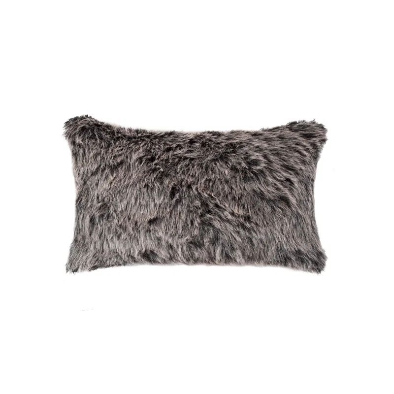 Sheba Wolf Faux Fur Lumbar Pillow | Wayfair North America