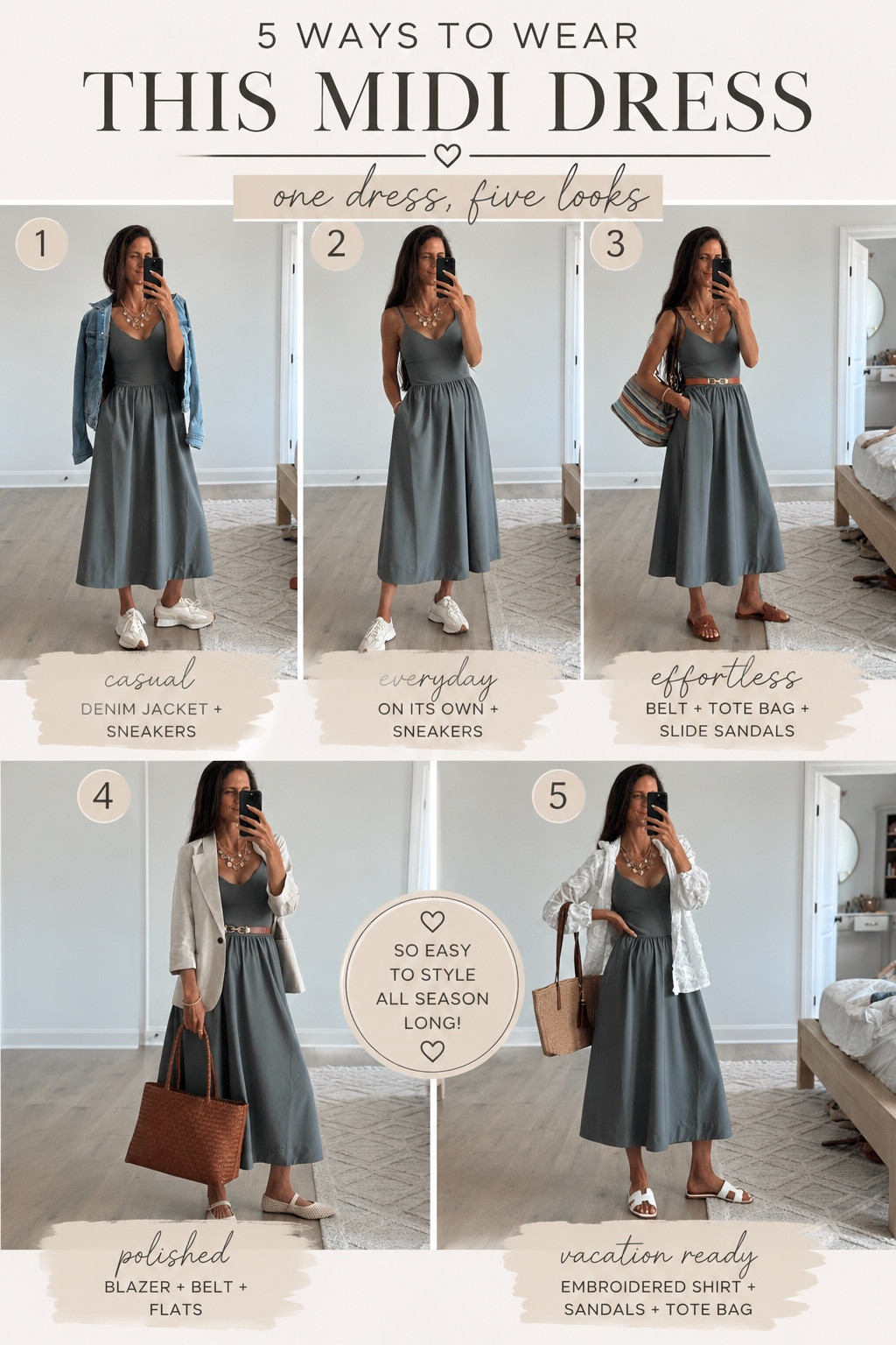 One dress, so many possibilities. I love finding pieces that can be styled multiple ways and work for everything from everyday errands to vacations and dinner plans. This midi dress is one of those effortless staples you’ll reach for all season long.

Everything is linked in my LTK.

#LTKSeasonal #LTKootd #LTKdayinmylife