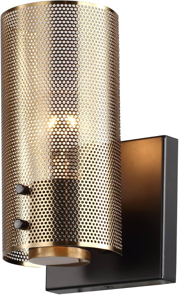 Hamilyeah Gold Wall Sconce Lighting Indoor, Vintage and Industrial Sconces Wall Lighting with Mes... | Amazon (US)