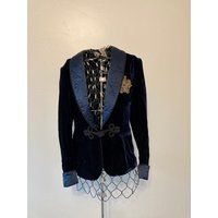 Ralph Lauren Velvet Crest Blazer Jacket Made in Italy S 4 | Etsy (US)